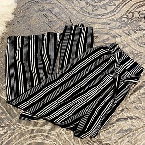 Striped Flared Straight Pants